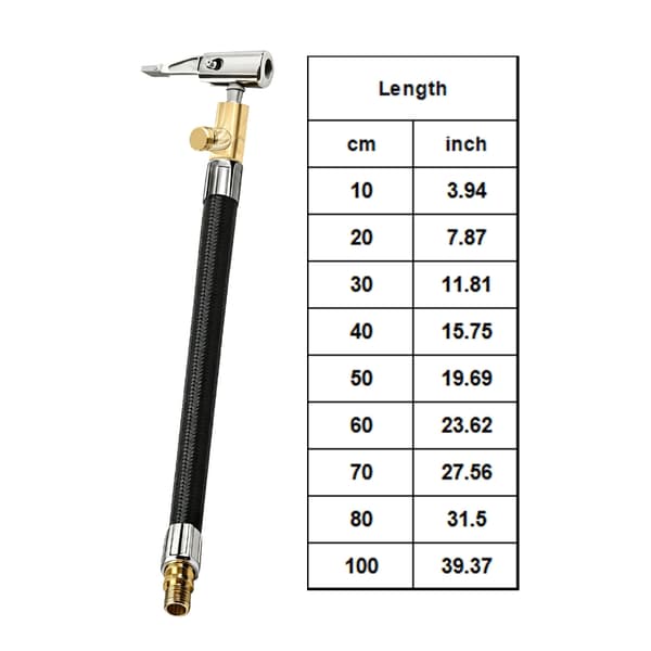 Förlängningsslang för däckpump, med snabbkopplingsknapp, luftpumpens rör snabb uppblåsningschuckadapter null - 70CM can be deflated