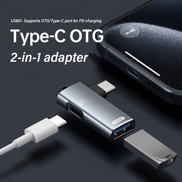 USB C Hane Till USB A Hona Adapter med 5Gbps Hastighet för Laptop och Telefon Black - 100W