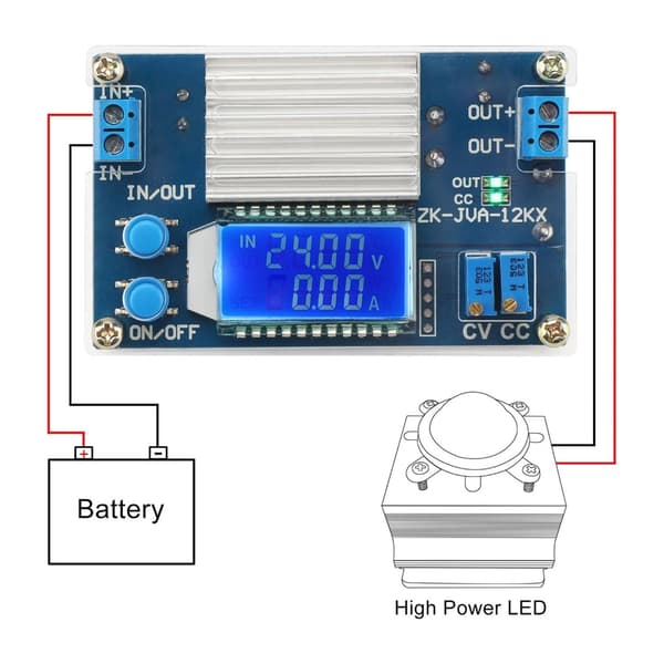 DC5.3V til 32V 12A Step Down Spændingsregulator med Præcis LCD-skærm til Laboratorium