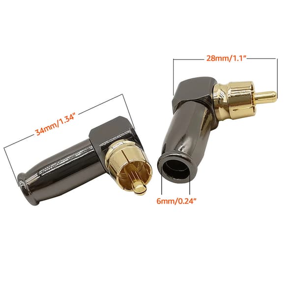 90 graders RCA retvinklet stikadaptere Universal RCA-stik
