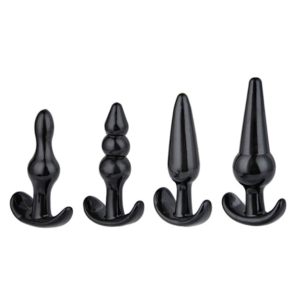4 st/set Anusdilatation Butt Plug Butt Plug Prostatastimuleringsmassager Black