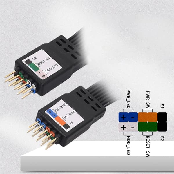 Premium 2-benet til 9-benet frontpaneladapterkabel til pc-bygning og reparation 50cm