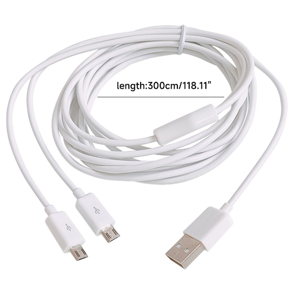Bärbar USB till Micro USB Laddningskabel Datakabel 2-i-1 Design för Bekväm Laddning Black