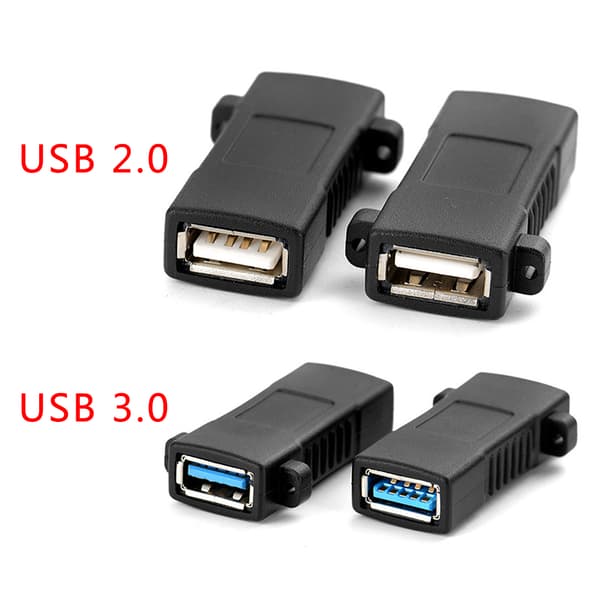 USB Hun til Hun Adapter 2.0 3.0 Hun Til Hun Sokkel Panelmonteringsadapter White