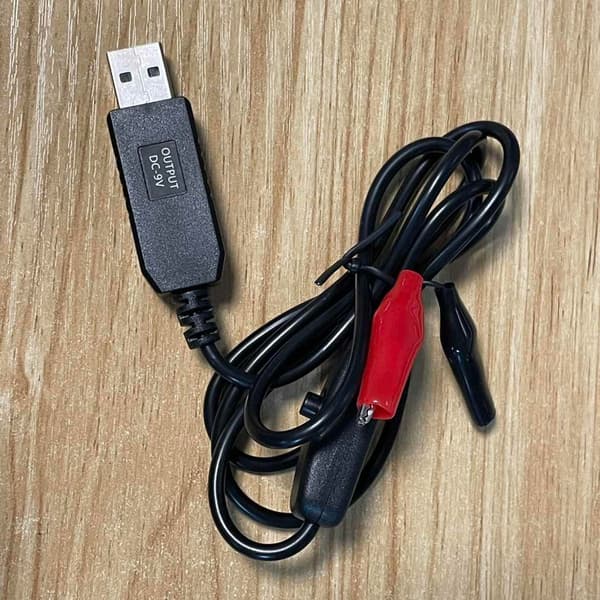 USB 5V2A til 9V Dobbelt Alligatorklemmer Strømforsyningskabel til Routere