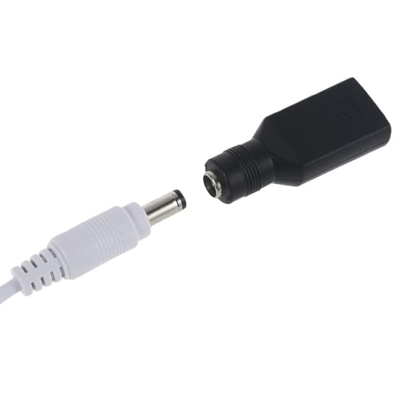 USB-DC-sovitin USB 2.0 A Naaras/Uros - DC 5.5x2.1mm Naaras/Uros Liitin