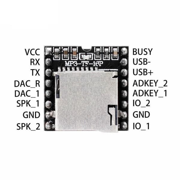 3st Multifunktionell MP3-avkodning för DFPlayer Mini MP3-spelarmodul TF-kort U-disk DFPlayer Ljudröstmodulkort