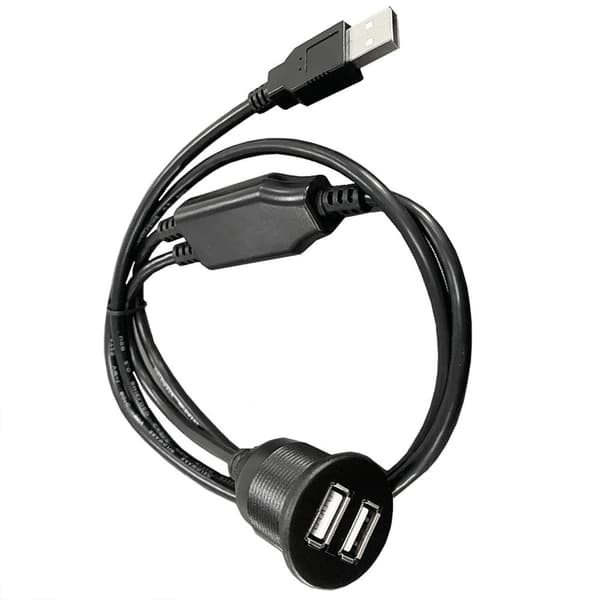 Automatisk dobbel USB-forlengerkabel for dashbordmontering i bil, lastebil, båt