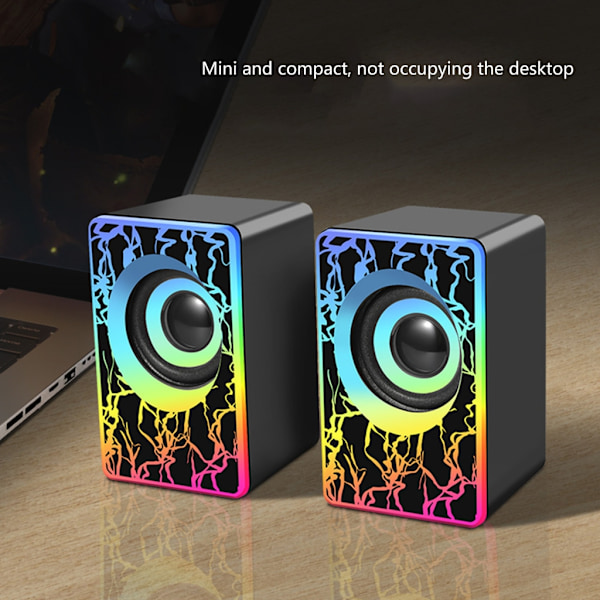 USB-driven datorhögtalare med multi-RGB-belysning, Minihögtalare