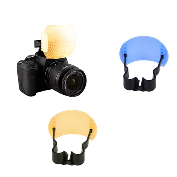 3-färgad 3-i-1 Pop-Up-blixtdiffusoröverdragssats Softbox för Nikon Pentax