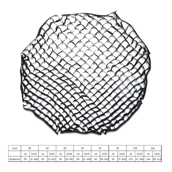 55-140 cm Nylon Ottekantet Honeycomb Grid til Studio Strobe-Flash Lys Softbox 65cm