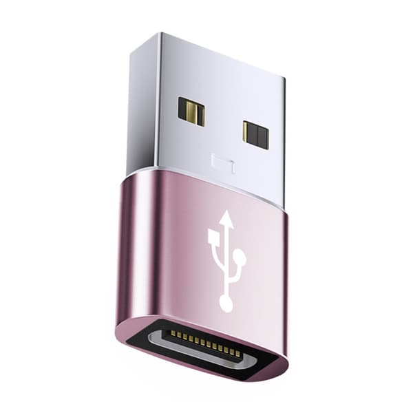 Aluminium TYPE C til USB OTG-konvertere Strøm og Data USB til USB C-adapter Pink