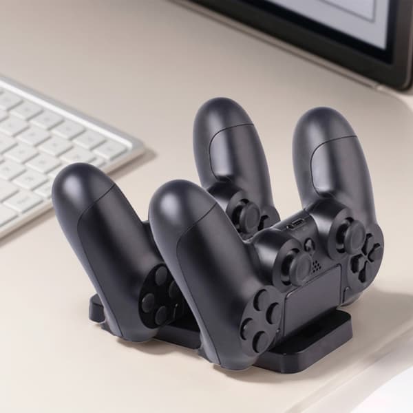 Dobbelt Ladestation til Controller Hurtig Opladningsdock med LED-indikator