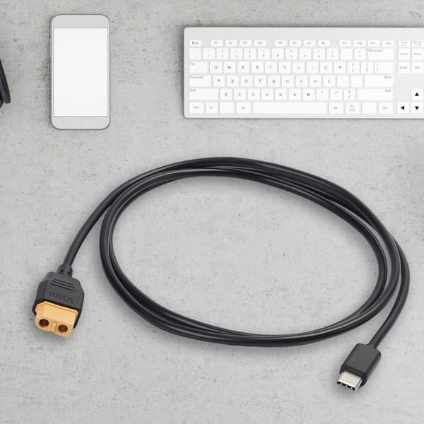 USB C till XT60 Adapterkabel 100W 20V/5A för Solceller och FPV-skärmar