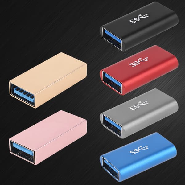 USB 3.0 Hun til Hun Forlængerkabel Kobling Konverter Til Tablets Bærbare Computere Grey