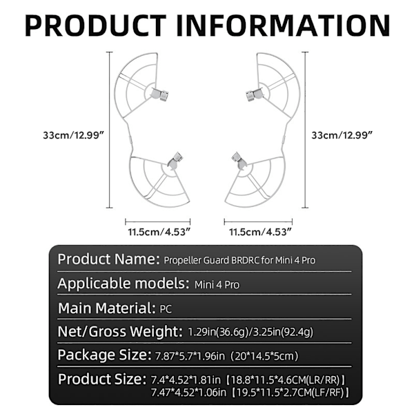 Propeller Skydd för Mini 4 Pro Wing Anti-repor Flyg Skydd Drone