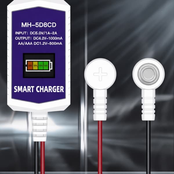 Intelligent digital skjermlading for 18650-batterier med magnetisk design