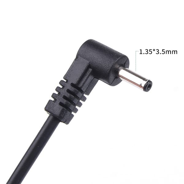 USB A hann til 3,5 mm x 1,35 mm hannplugg DC strømladeradapteromformerka Black