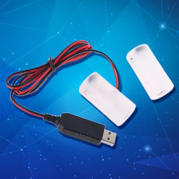 US Plug USB-strømadapter erstatter 1-4 stk 1,5 3 4,5 6V LR14 C-batterier US Plug
