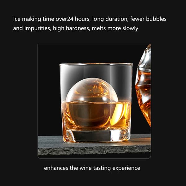 Klar krystal isterningmaskine, 16 store whiskyisterningforme, silikoneisforme