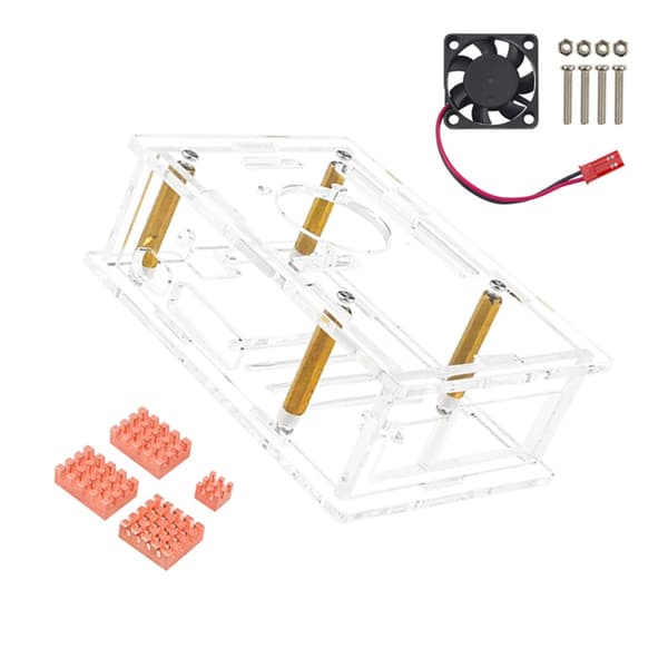 Akryl Case Boks til RaspberryPi5 Transparent Kabinet Cover Køling Køleplade