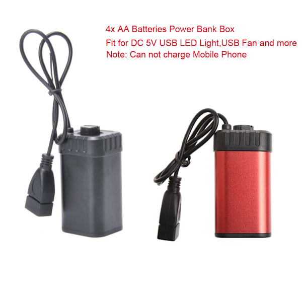 Vattentät 5V USB Bärbar 4X AA Batteriladdarehållare Kit Power Bank för Väska