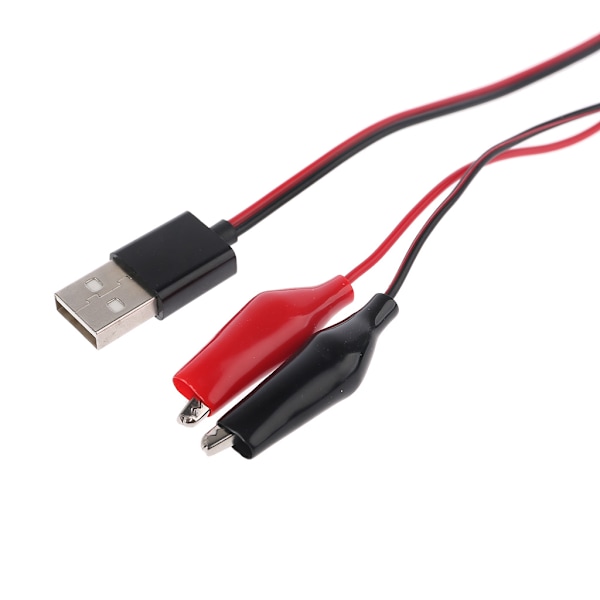 55 cm Kabels krokodilklämmor Testklämmor till USB hane-kontakt Strömförsörjningsadapter