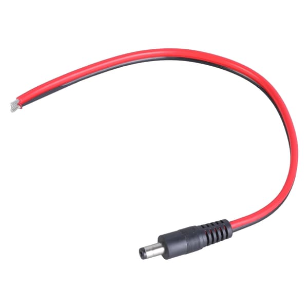 5,5 mm x 2,1 mm DC5521 han strømkabel med åben ende til LED-belysning 30cm Elbow