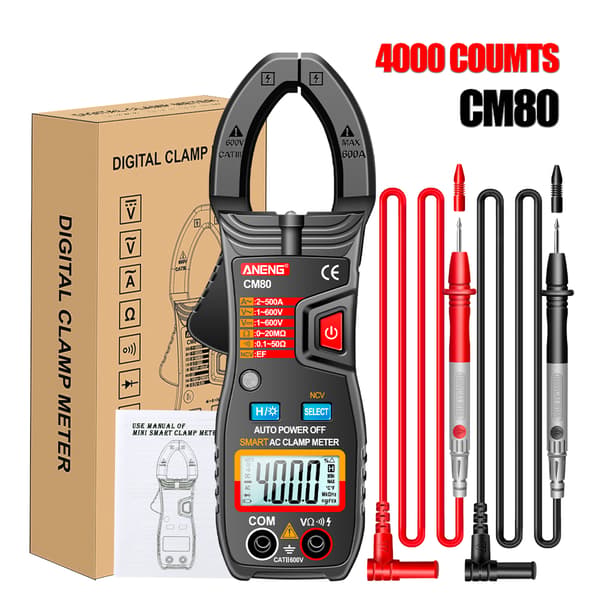 Professionell Digital Strömtång AC Ström 600V AC/för DC Volt Digital Multimeter Black