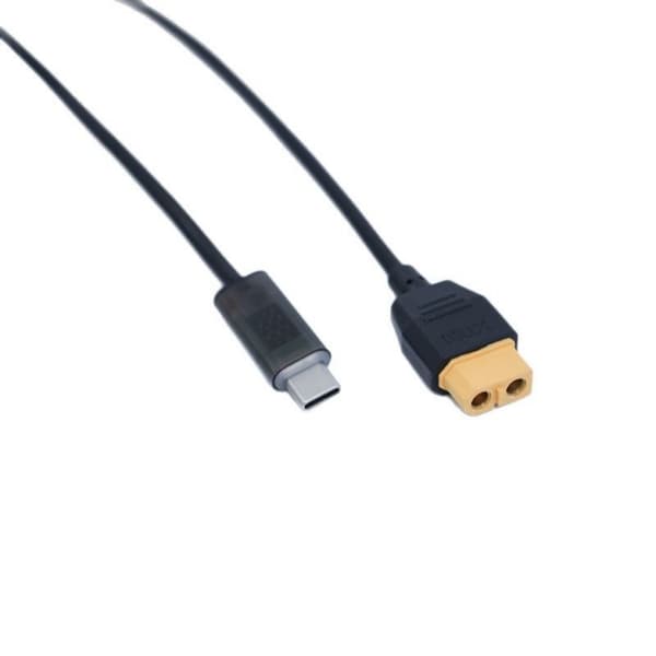 3.28ft Langt USB C til XT60 Strømkabel Han til Hun Stik Ledningslinje til UAV Oplader Understøtter Op Til 140W Output