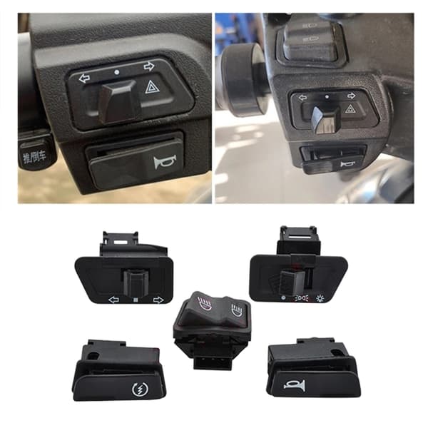 5 stk. motorsykkelknappbrytere sett frontlys horn dimmer blinklys startbrytere null - B