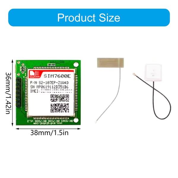 SIM7600E Mini Tilslutningskort, LTE CAT1 Modul Multibånd 10 Mbps Hastighed