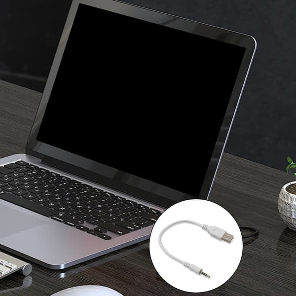 USB til 3,5 mm hann lydkabel med dobbel ladefunksjon, multifunksjonell 20 cm