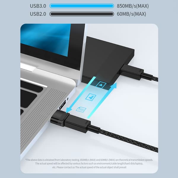 USB C til USB3.0-adapter til 10 Gbps højhastighedsdata og hurtig enhedsopladning Black