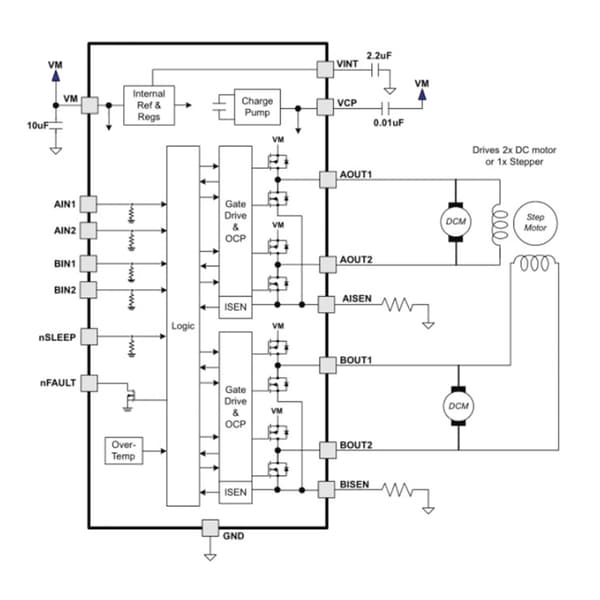 DCMotor Driver DRV8833 Modul Høj Strømudgang til Robotapplikationer 2 sets