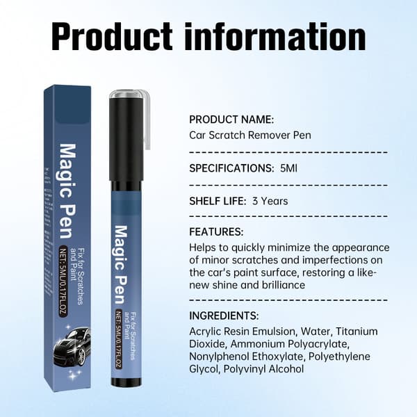 5ML malingsvedligeholdelsespen til fjernelse af ridser Universal bilridsefjerner 2 sticks