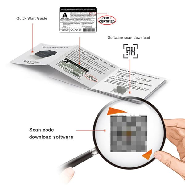 Vgate iCarPro OBD2 Bluetooth-kompatibel Bilscanner Check Værktøj Diagnostisk Fejl Bluetooth 3.0