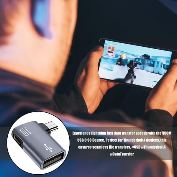 Micro USB OTG-adapteromvandlare med extern strömförsörjning och tangentbord null - Bend left