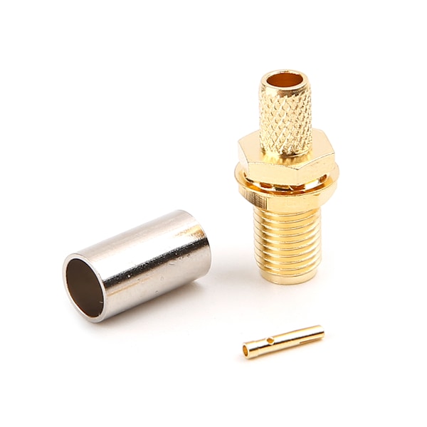 10 st SMA Honkontakt Crimp RF-kontakt för RG58 RG142 LMR195 RG400