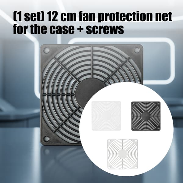 ABS 12 cm PC-køleventilatorbeskyttelsesgitter med skruer til sikker montering Transparent