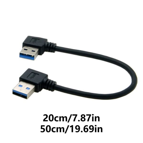 90 Graders Vinklet USB 3.0 A til A Han-kabel Problemfri Forbindelse Hurtig Overførsel 0.2m