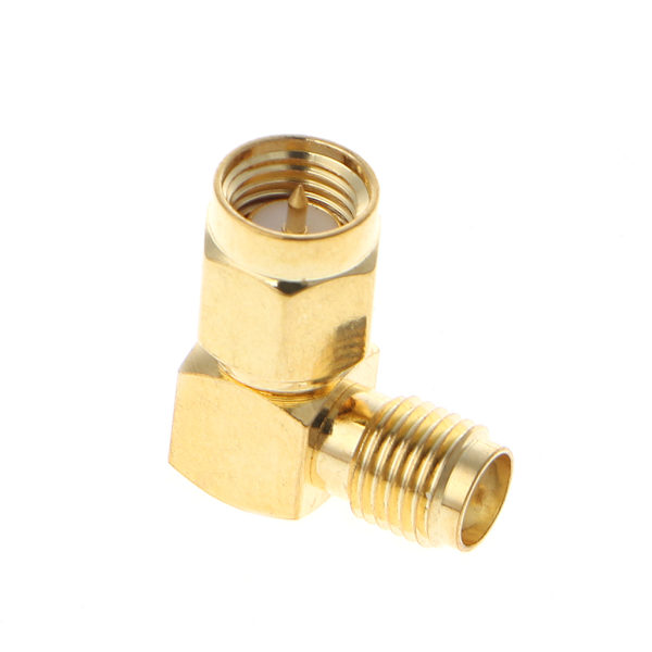 SMA Han till SMA Hon 90 Grader Vinkel RF Koaxialkontakt Adapter