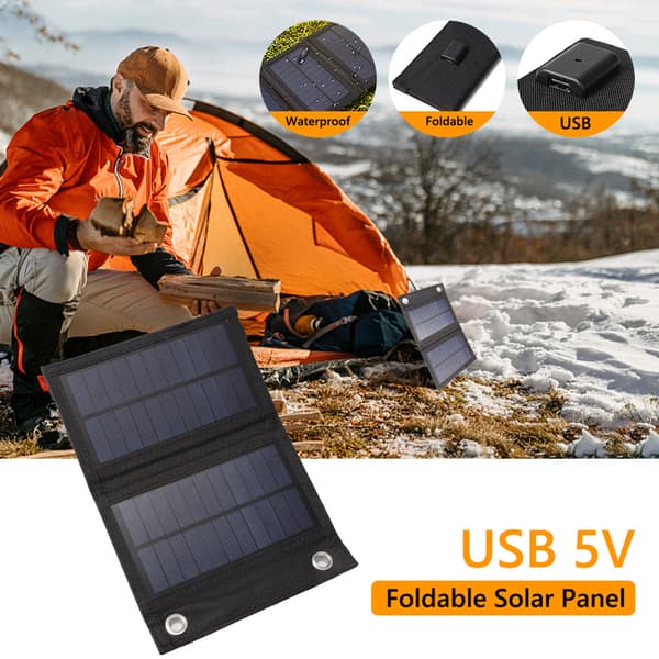 Solpaneloplader 10W Soloplader Sammenfoldeligt Solpanel til Udendørs Camping