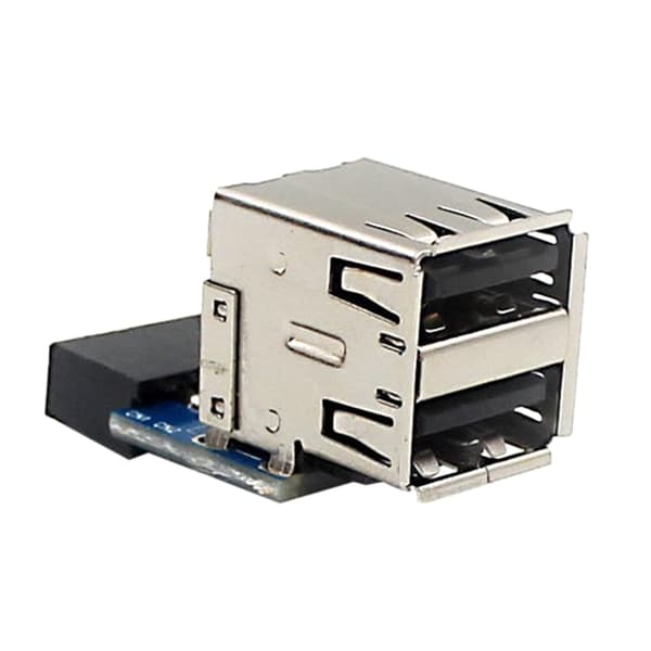 Hovedkort USB-kontakt 9-pinners til dobbel USB2.0-port frontpaneladapter