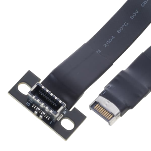 USB 3.2 20Pin Gen 2 Typ E till Typ E förlängningskabel Intern hane till hona kabel med skruvhål för moderkort 30cm