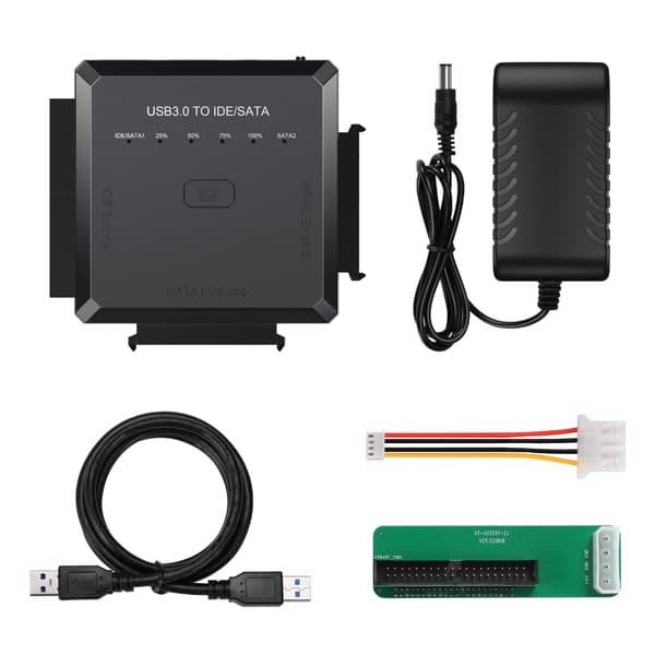 SATA IDE till USB 3.0-adapter, hårddiskanslutning för 2,5\" 3,5\" SATA & IDE SSD HDD hårddisk, One-Touch Backup UK