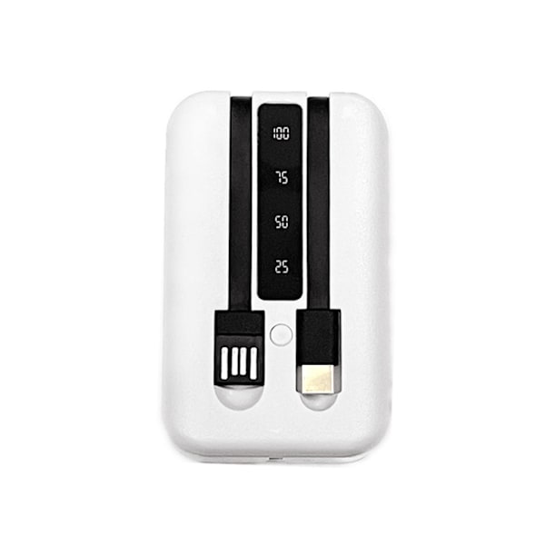 DIY Power Bank Box-Fodral 2x 18650/18700/20700/21700 Batteriladdare Powerbank-Skal Micro / Type-C USB Dubbel Port med LED White