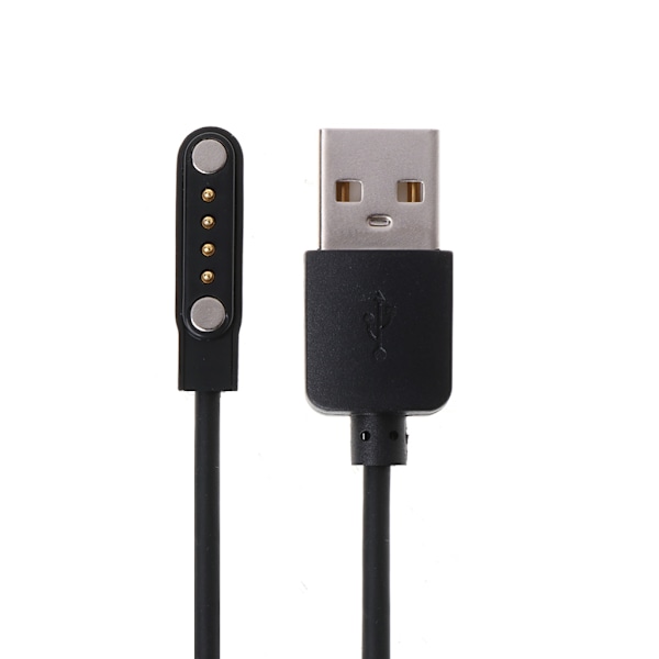 USB Laddningskabelhållare Laddningsdocka Fäste Vagga Universell för Smart Klocka Laddningskabel 4 Pin Magnetisk Laddning Black