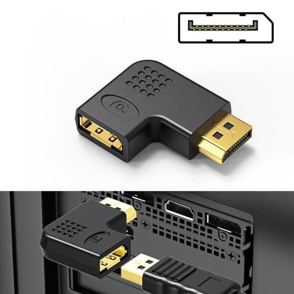 8K 90 graders retvinklet han-til-hun-adapterkabel til tilbehør til bærbare computere, skærme og projektorer null - Bend down