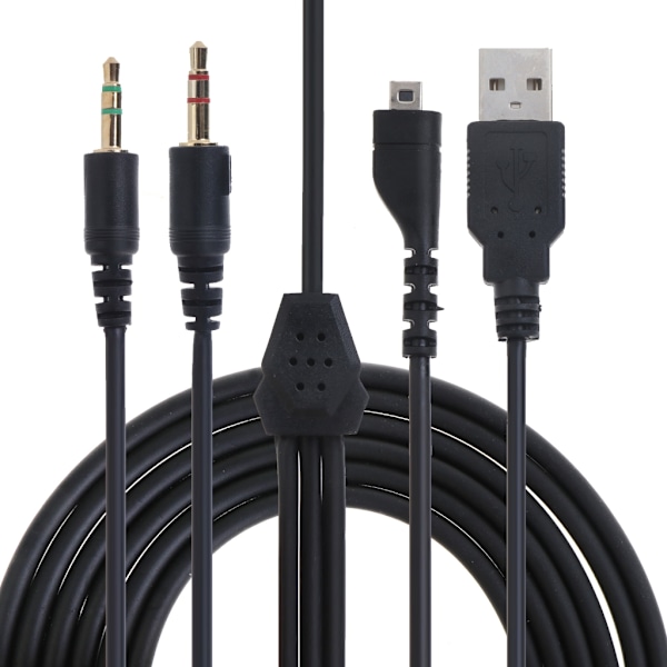 Ersättningskabel USB 3,5 mm mikrofon ljudkabel hörlurar kabel PVC mjuk hållbar tråd för SteelSeries Arctis 3 5 7 Pro hörlurar